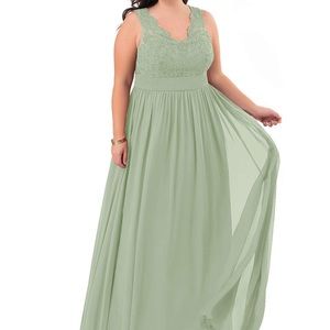 Dusty Sage Green Azazie Bridesmaid Dress